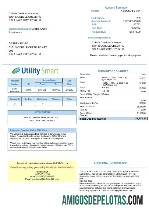 imprimível REINO UNIDO UTILITY SMART Business Utility Bill Word e modelo PDF